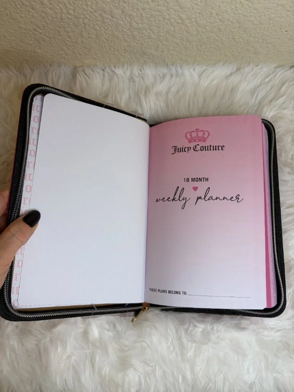 Juicy Couture 2026-2027 18 Month Weekly Planner Pink Zip Around NWT